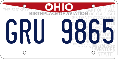 OH license plate GRU9865