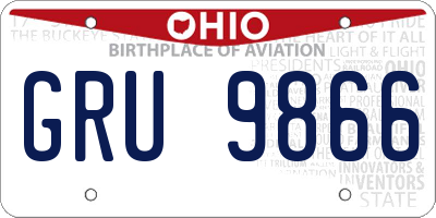 OH license plate GRU9866