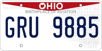 OH license plate GRU9885