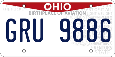 OH license plate GRU9886