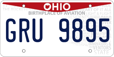 OH license plate GRU9895