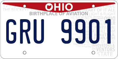 OH license plate GRU9901