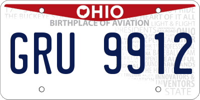 OH license plate GRU9912