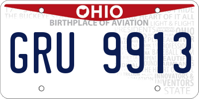 OH license plate GRU9913