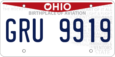 OH license plate GRU9919
