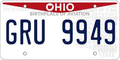OH license plate GRU9949