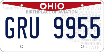 OH license plate GRU9955