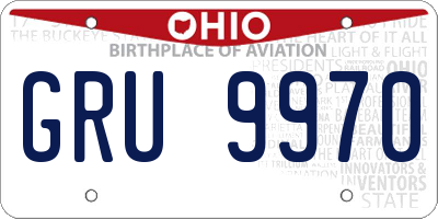 OH license plate GRU9970