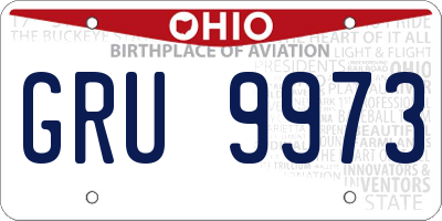 OH license plate GRU9973