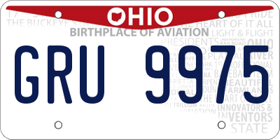OH license plate GRU9975