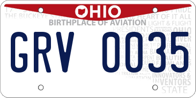 OH license plate GRV0035