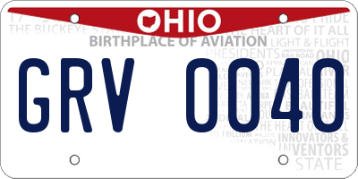 OH license plate GRV0040