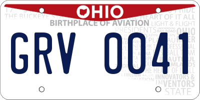OH license plate GRV0041