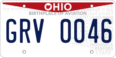 OH license plate GRV0046