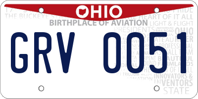 OH license plate GRV0051