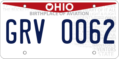 OH license plate GRV0062