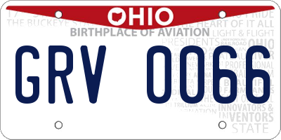 OH license plate GRV0066