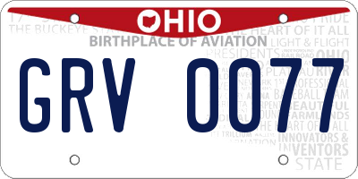 OH license plate GRV0077