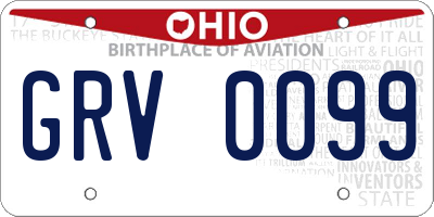OH license plate GRV0099