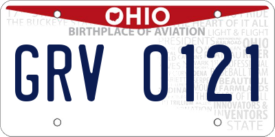 OH license plate GRV0121