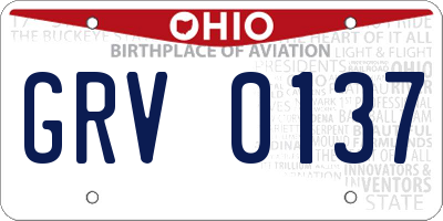 OH license plate GRV0137