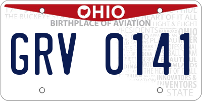 OH license plate GRV0141