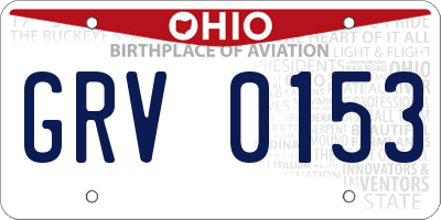 OH license plate GRV0153