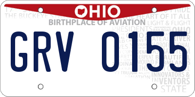 OH license plate GRV0155