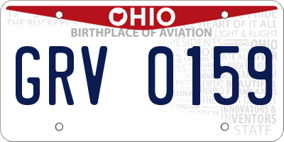 OH license plate GRV0159