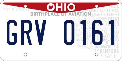 OH license plate GRV0161