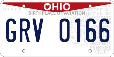 OH license plate GRV0166