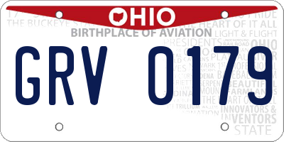 OH license plate GRV0179