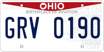 OH license plate GRV0190