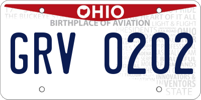 OH license plate GRV0202