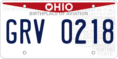 OH license plate GRV0218