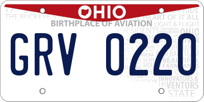 OH license plate GRV0220