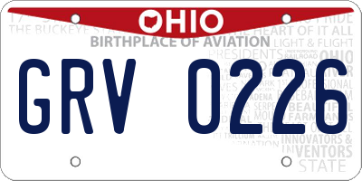 OH license plate GRV0226