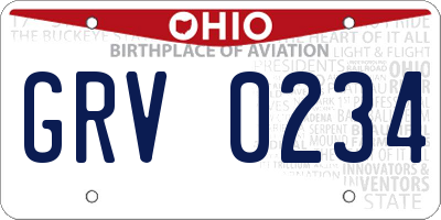 OH license plate GRV0234