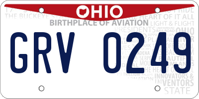 OH license plate GRV0249