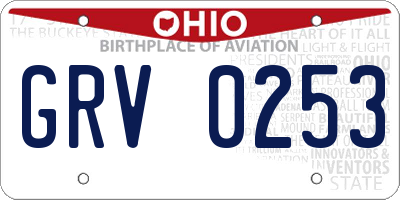 OH license plate GRV0253