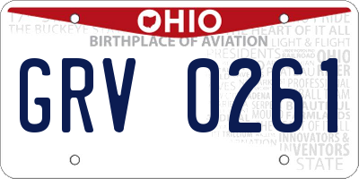 OH license plate GRV0261