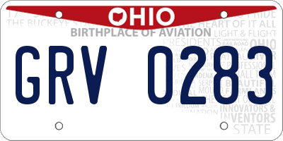 OH license plate GRV0283
