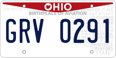 OH license plate GRV0291