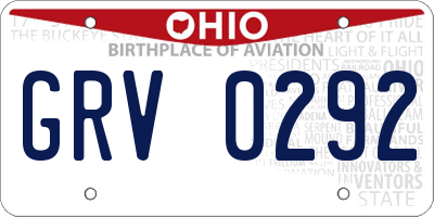 OH license plate GRV0292