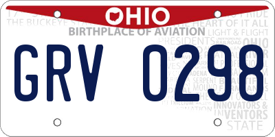 OH license plate GRV0298