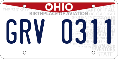 OH license plate GRV0311