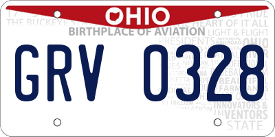 OH license plate GRV0328