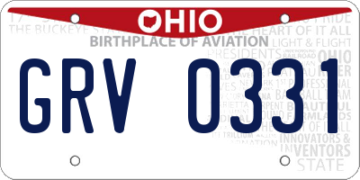 OH license plate GRV0331