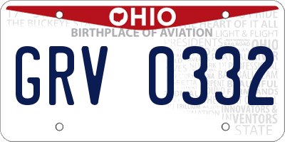 OH license plate GRV0332
