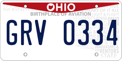 OH license plate GRV0334